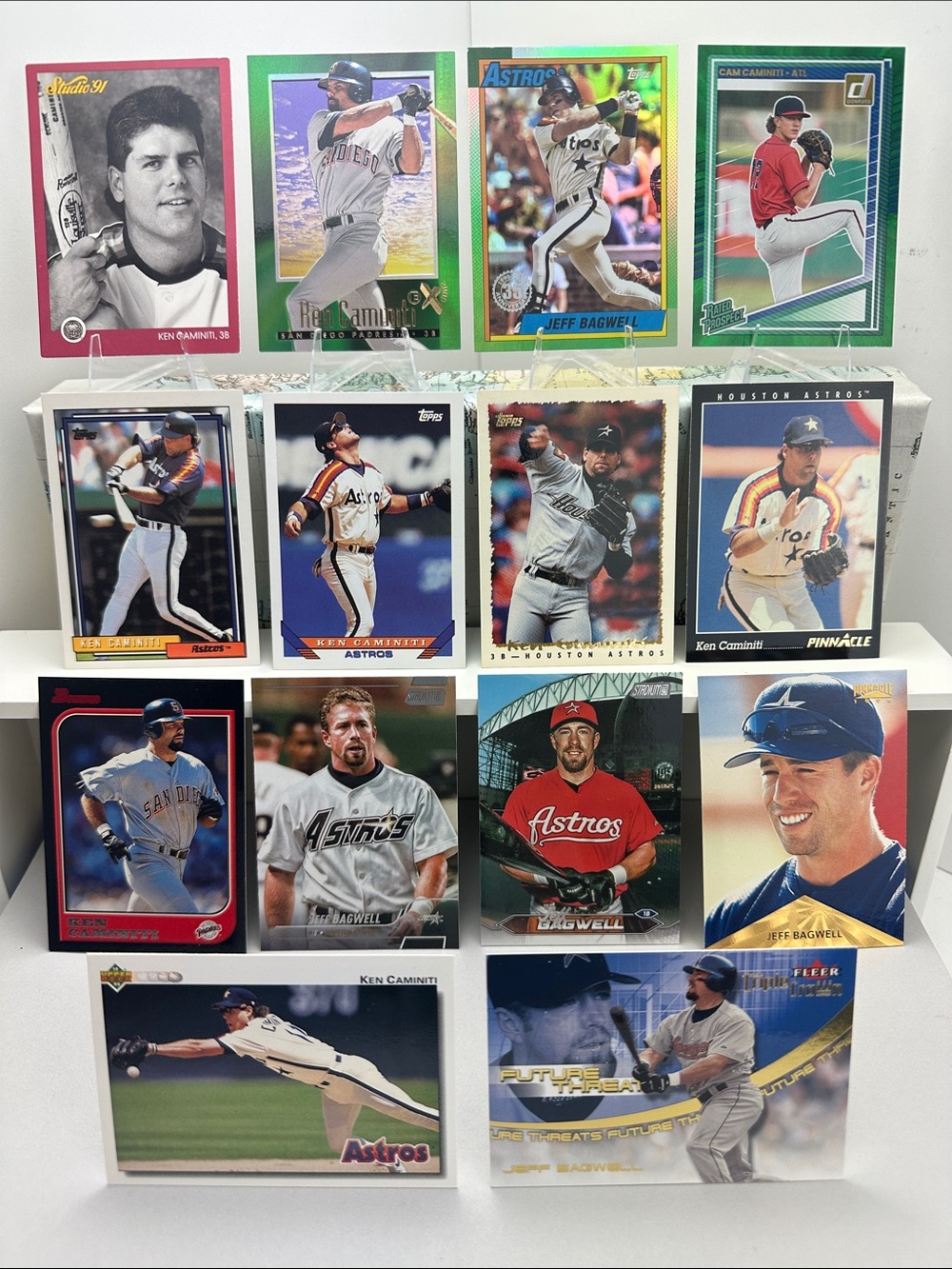 Ken Caminiti w/ Cam Caminiti Rated Prospect & Jeff Bagwell rainbow foil